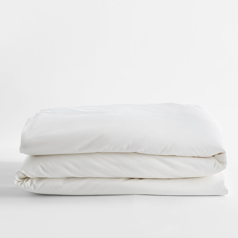 Premium Smooth Organic Cotton Sateen Duvet Cover - White, Twin/Twin XL