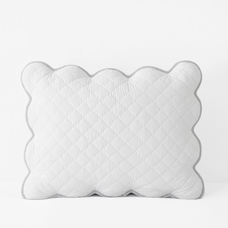 Scallop Quilted Sham - White, King
