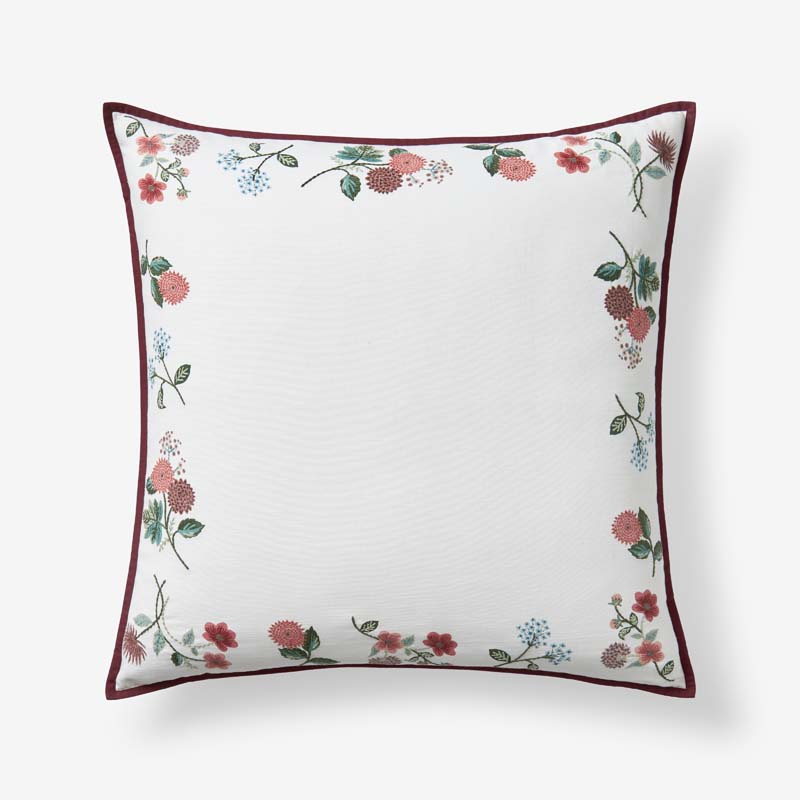 Dahlia Decorative Square Pillow Cover - Ivory, 26 in. x 26 in.