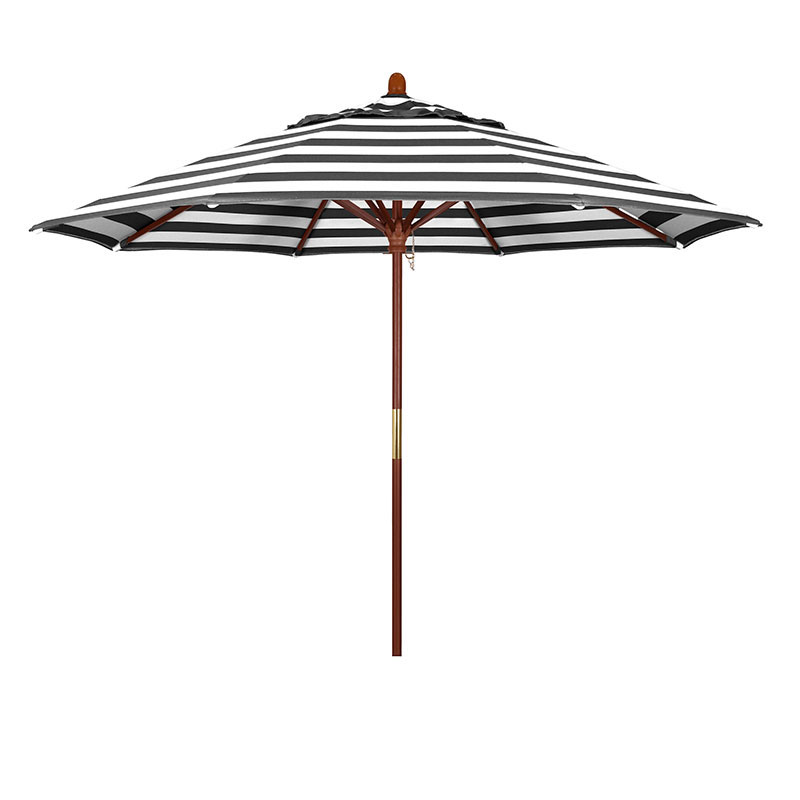 Round Outdoor Patio Umbrella, Wood with Manual Lift - Cabana Classic, 9'