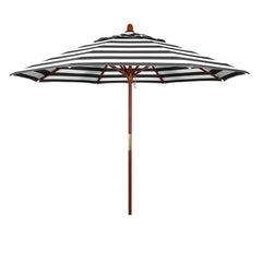Round Outdoor Patio Umbrella, Wood with Manual Lift - Cabana Classic, 9'