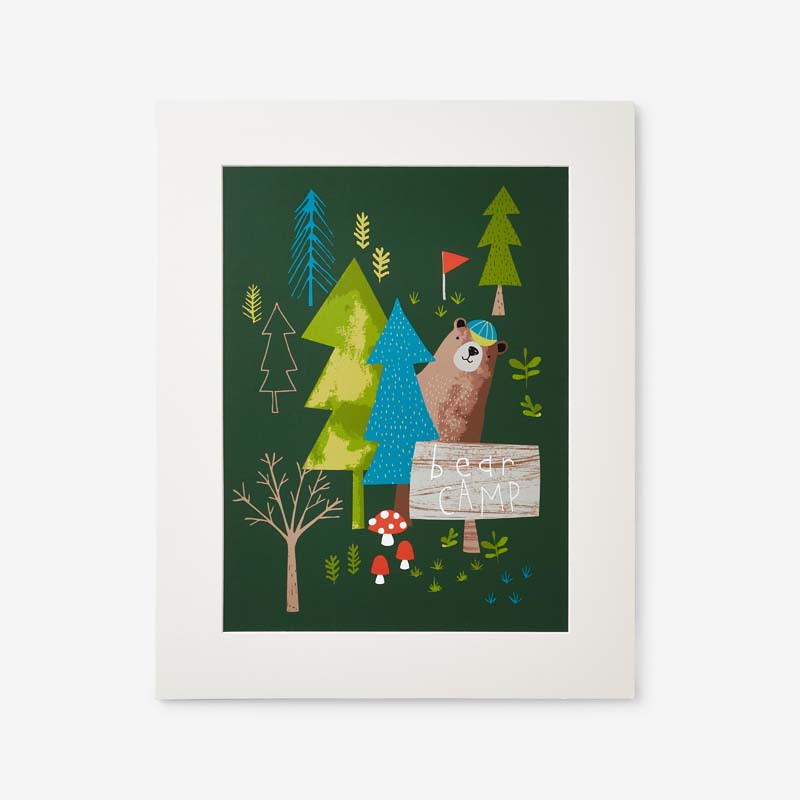 Bear Camp Wall Art - Light Green