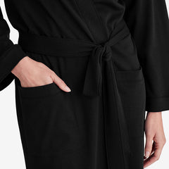 Pima Cotton Kimono Robe - Black, XXL