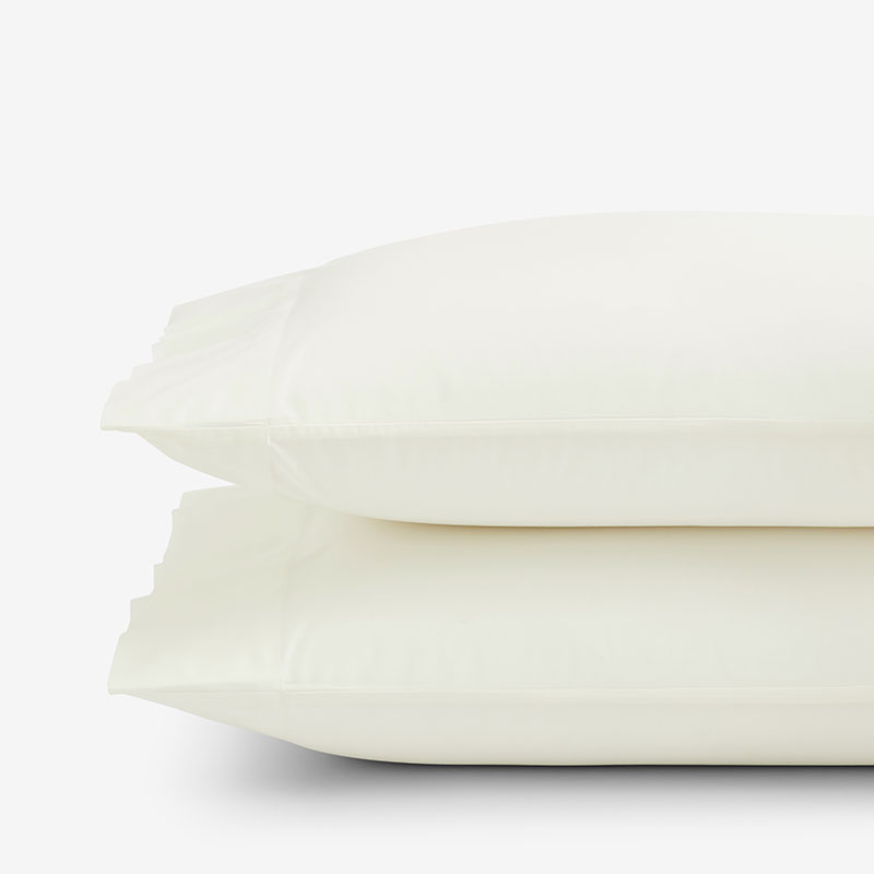 Classic Cool Cotton Percale Pillowcase Set - Cream, Standard