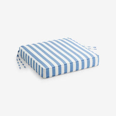 Replacement Boxed Edge Chair Cushion - Narrow Stripe Air Blue, 16 in. x 15 in.