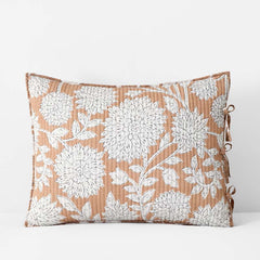 Feliciana Chrysanthemum Reversible Quilted Sham - Clay, King