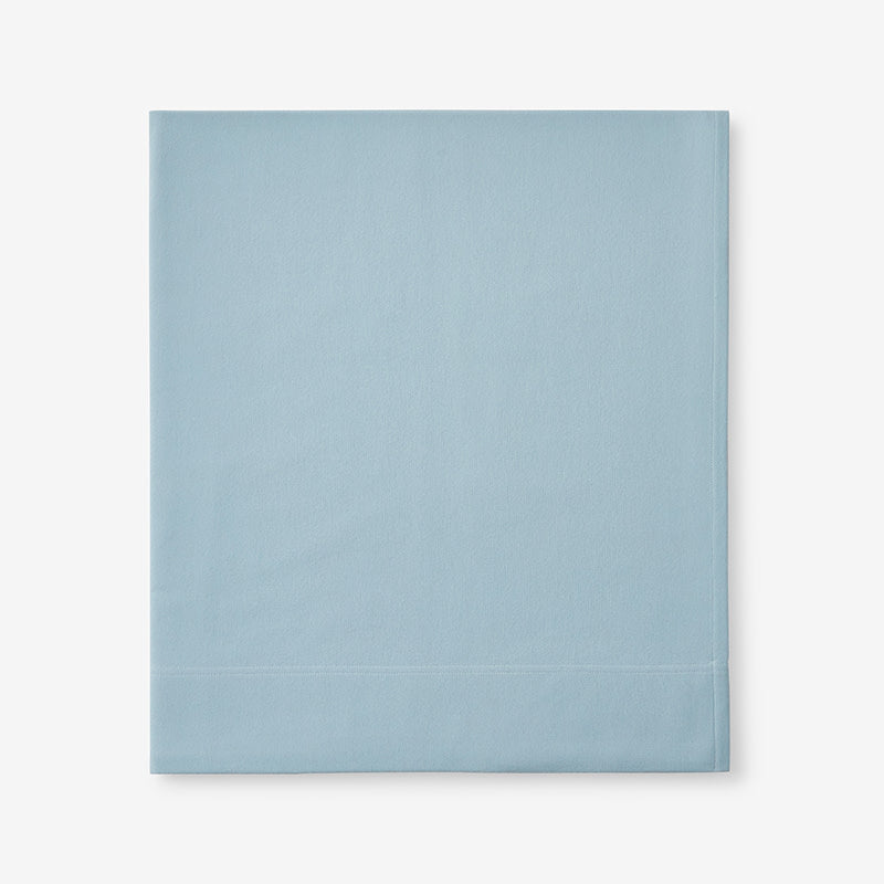 Luxe Ultra-Cozy Cotton Velvet Flannel Flat Bed Sheet Cloud Blue, Full