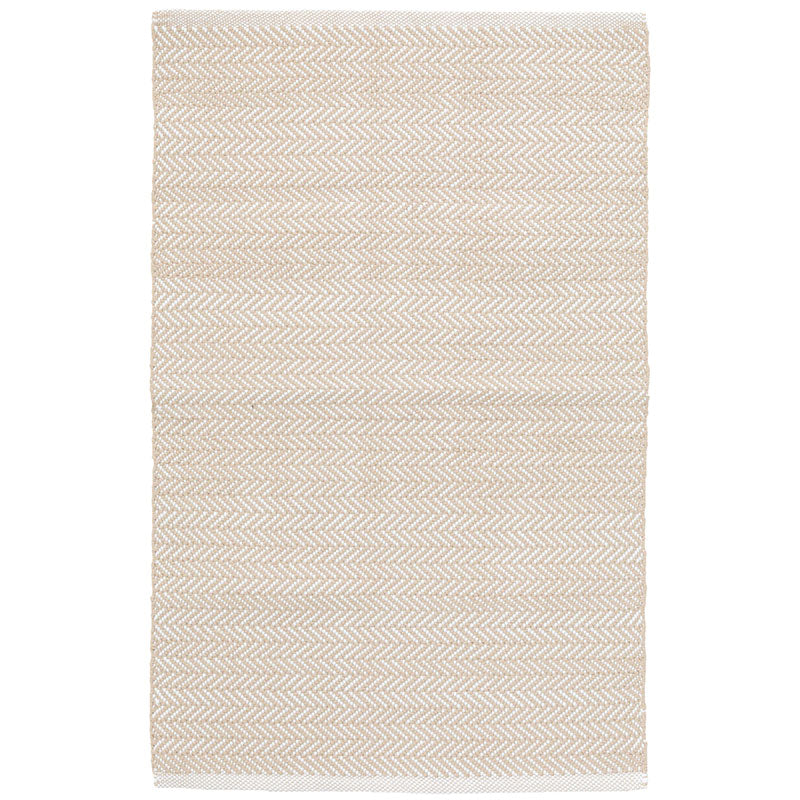 Herringbone Handwoven Reversible Indoor/Outdoor Rug - Linen, 6' x 9'