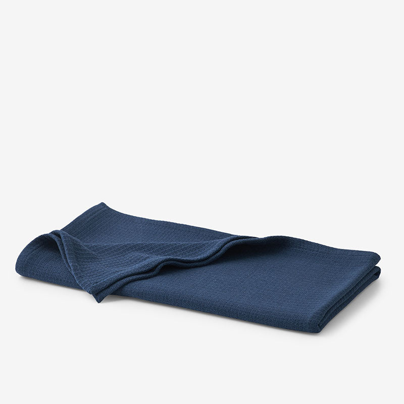 Cotton Weave Throw - True Navy