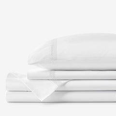 Hewett Luxe Smooth Egyptian Cotton Sateen Bed Sheet Set - White, Queen