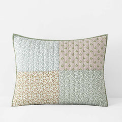 Megara Patchwork Quilted Sham - Green, King
