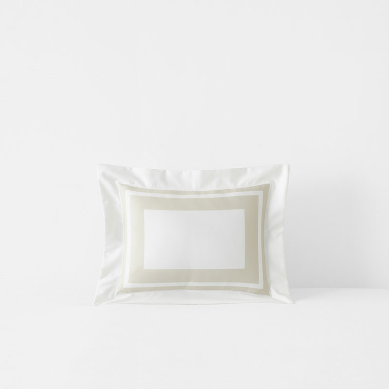 Double Border Premium Smooth Supima® Cotton Wrinkle-Free Sateen Sham - Ivory, Boudoir