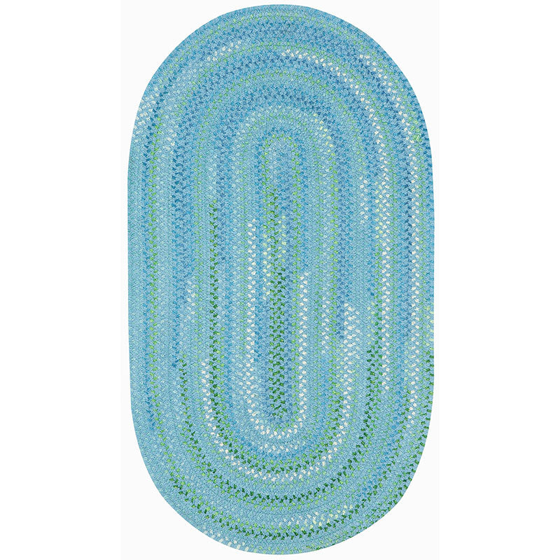 Sailor Stripe Reversible Braided Cotton Rug - Blue, 5' x 8' Oval