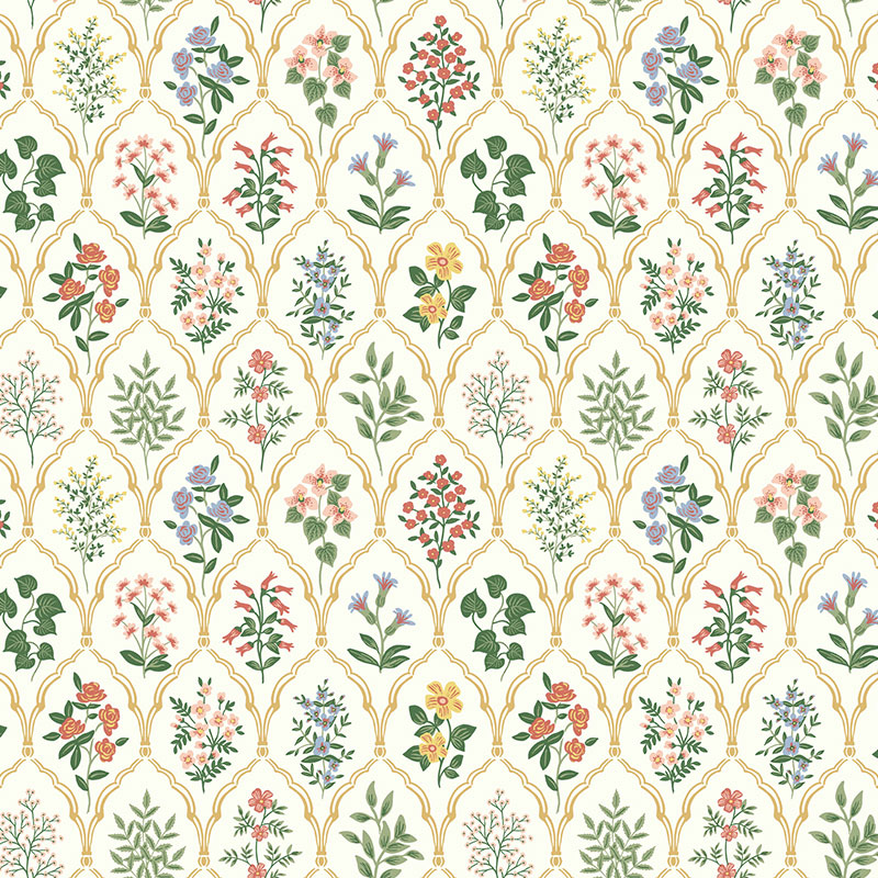 Hawthorne Traditional Wallpaper - Cream, Swatch