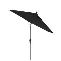 Round Outdoor Patio Umbrella, Fiberglass with Twist Tilt - Black Finish, Black, 9'