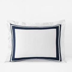 Double Border Premium Smooth Supima® Cotton Wrinkle-Free Sateen Sham - Navy, Standard