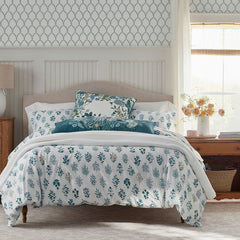 Hawthorne Classic Cool Cotton Percale Duvet Cover - Teal, King/Cal King
