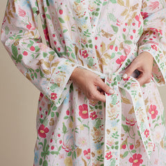 Printed Voile Women's Kimono Robe - Strawberry Fields, XS/S