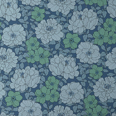 Large Blooms Removable Wallpaper - Blue, Swatch