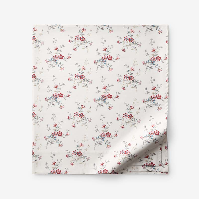 Rupa Premium Smooth Sateen Flat Bed Sheet - Cream Multi, Twin/Twin XL