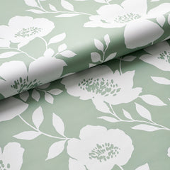 Ava Removable Wallpaper - Floral Willow Green, Swatch
