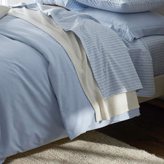 Classic Oxford Yarn-Dyed Solid Duvet Cover - Blue, Twin/Twin XL