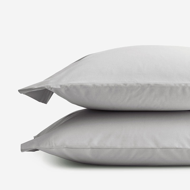 Classic Cool Organic Cotton Percale Solid Pillowcase Set - Gray, King