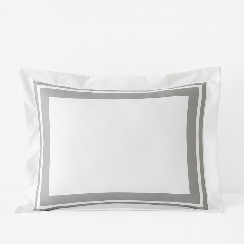Double Border Premium Smooth Supima® Cotton Wrinkle-Free Sateen Sham - Silver, King