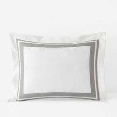 Double Border Premium Smooth Supima® Cotton Wrinkle-Free Sateen Sham - Silver, Standard
