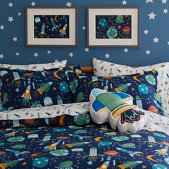 Planets & Rockets Wall Art - Blue