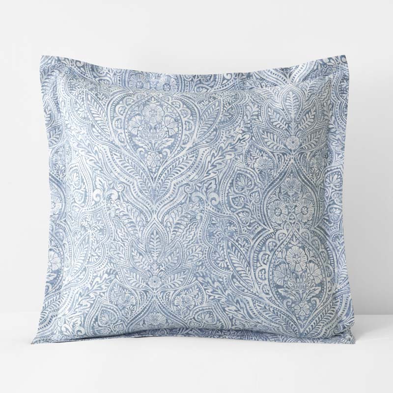 Paisley Grace Floral Premium Smooth Wrinkle-Free Sateen Sham - Blue, Euro