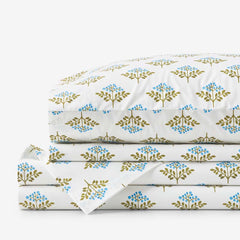 Idril Classic Cool Cotton Percale Bed Sheet Set - Flower, Twin
