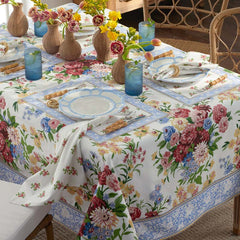 Garden Floral Cotton Tablecloth - Natures Bouquet, 70 in. x 120 in.