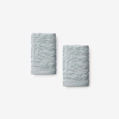 Floral Jacquard Washcloths, Set of 2 - Light Seaspray