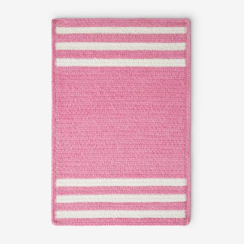 Chenille Border Stripe Handwoven Reversible Rug - Bright Pink, 3' x 5'