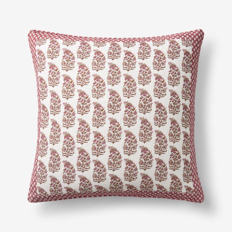 Jiya Reversible Decorative Square Pillow Cover - Red Multi, 20 in. x 20 in.