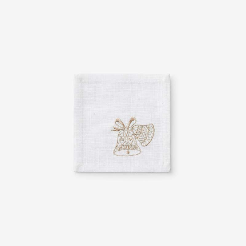 Metallic Cocktail Napkins, Set of 4 - Bells