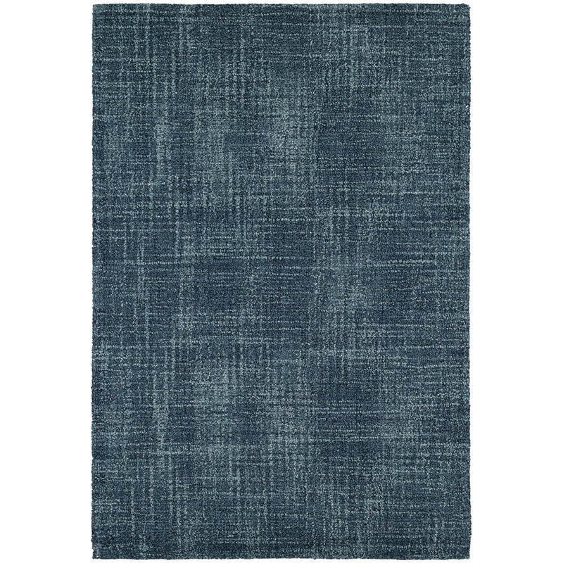 Crosshatch Hand Hooked Wool Rug - Denim, 2' x 3'