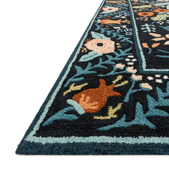 Les Fleur Wool Rug - Black, 5' x 7' 6"