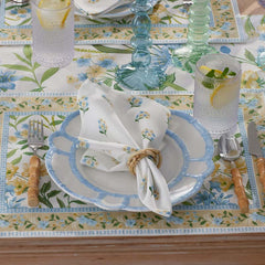 Garden Floral Cotton Napkins, Set of 4 - Gardenia Mist