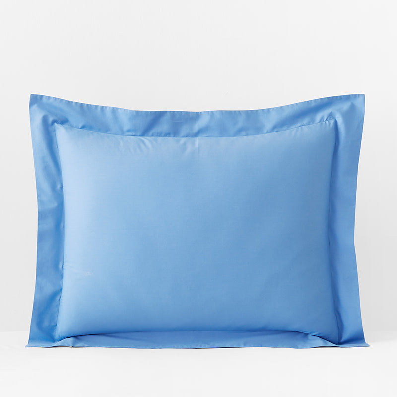 Classic Cool Organic Cotton Percale Solid Sham - Ocean Blue, King