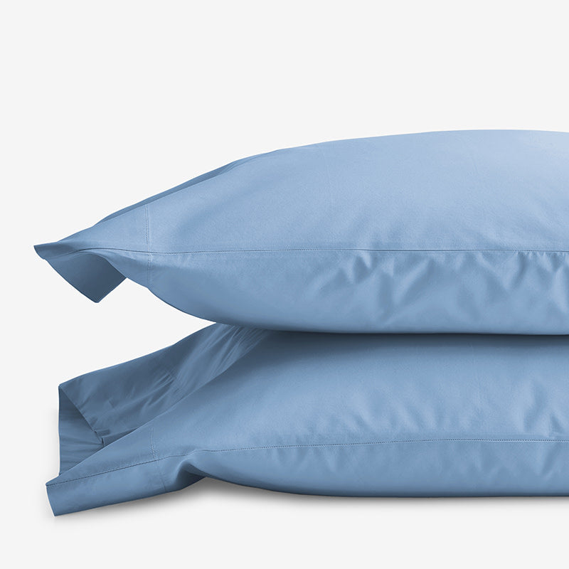 Classic Cool Cotton Percale Pillowcase Set - Porcelain Blue, Standard