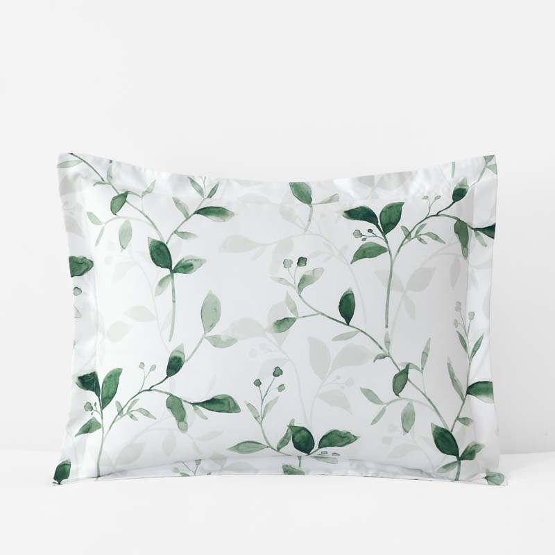 Botanic Meadow Premium Smooth Wrinkle-Free Sateen Sham - Evergreen, King