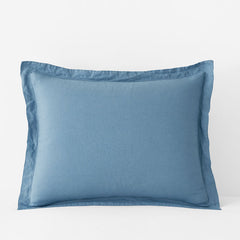 Premium Breathable Relaxed Linen Sham - Shadow Blue, Standard