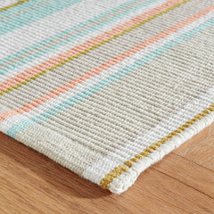 Daphne Stripe Handwoven Cotton Rug - Sky, 3' x 5'