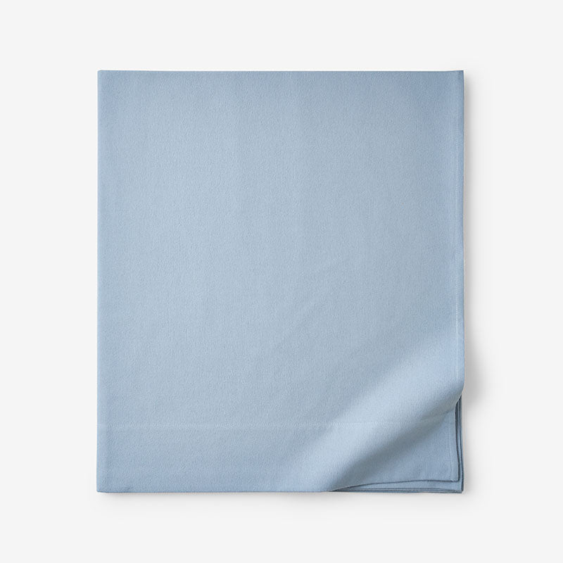 Classic Ultra-Cozy Cotton Velvet Flannel Flat Bed Sheet - Powder Blue, King/Cal. King