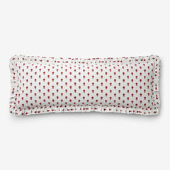 Flowers Decorative Lumbar Pillow Cover -  Flowers Red, 14 in. x 40 in.