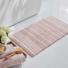 Plush Spa Stripe Bath Rug - Dark Rose Quartz, 24 in. x 40 in.
