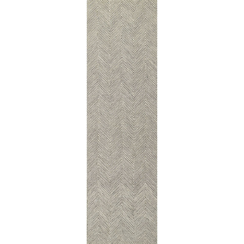 Herringbone Hand Tufted Wool Rug - Gray, 2' 3" x 8' Runner