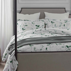 Botanic Meadow Premium Smooth Wrinkle-Free Sateen Flat Bed Sheet - Evergreen, Twin/Twin XL